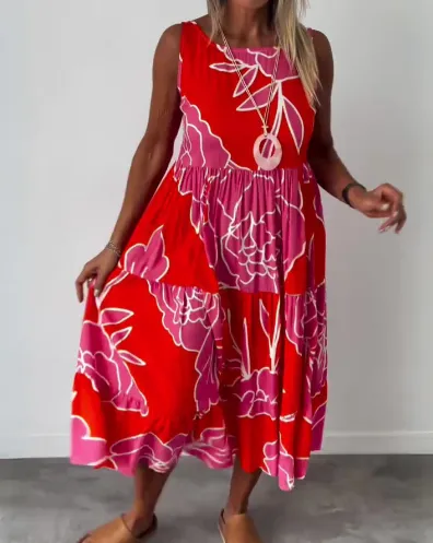 Lace Sleeveless Midi Dress