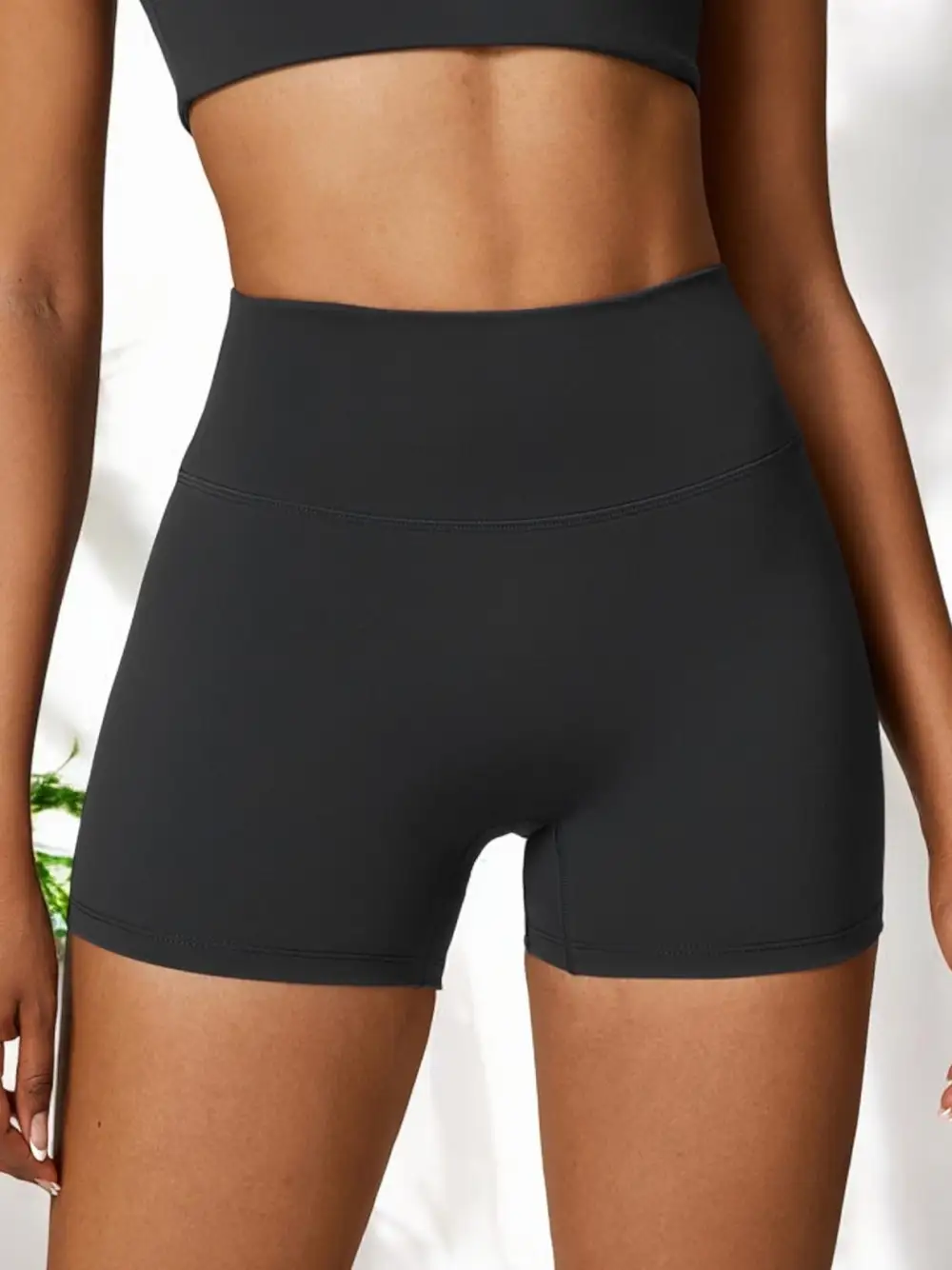 High-Waist Seamless Stretch Athletic Shorts