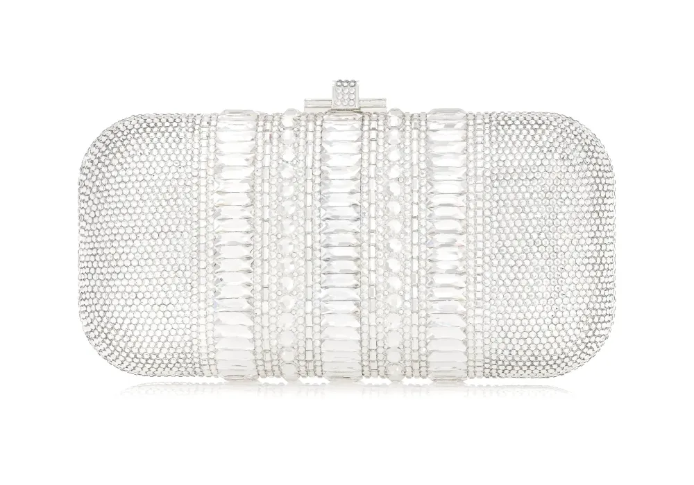 Structured Gem Pattern Long Slide Evening Clutch