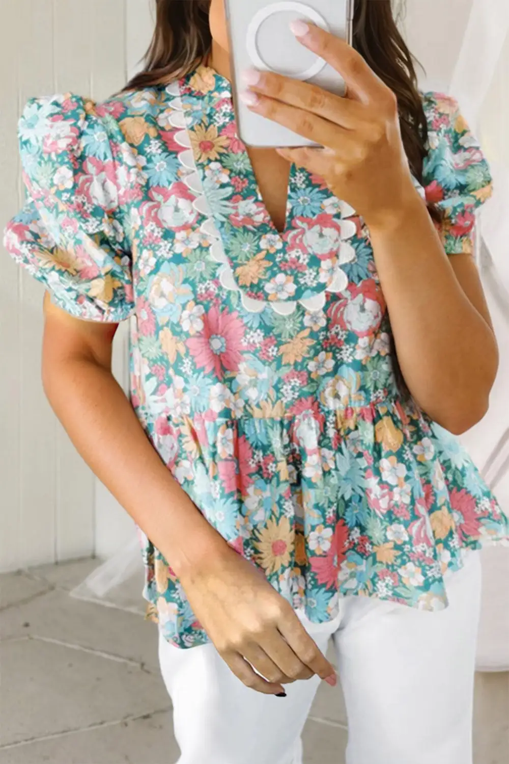 Floral Puff Sleeve Blouse