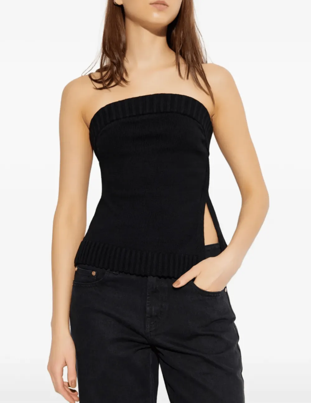 Knitted Ribbed Structured Tank Top