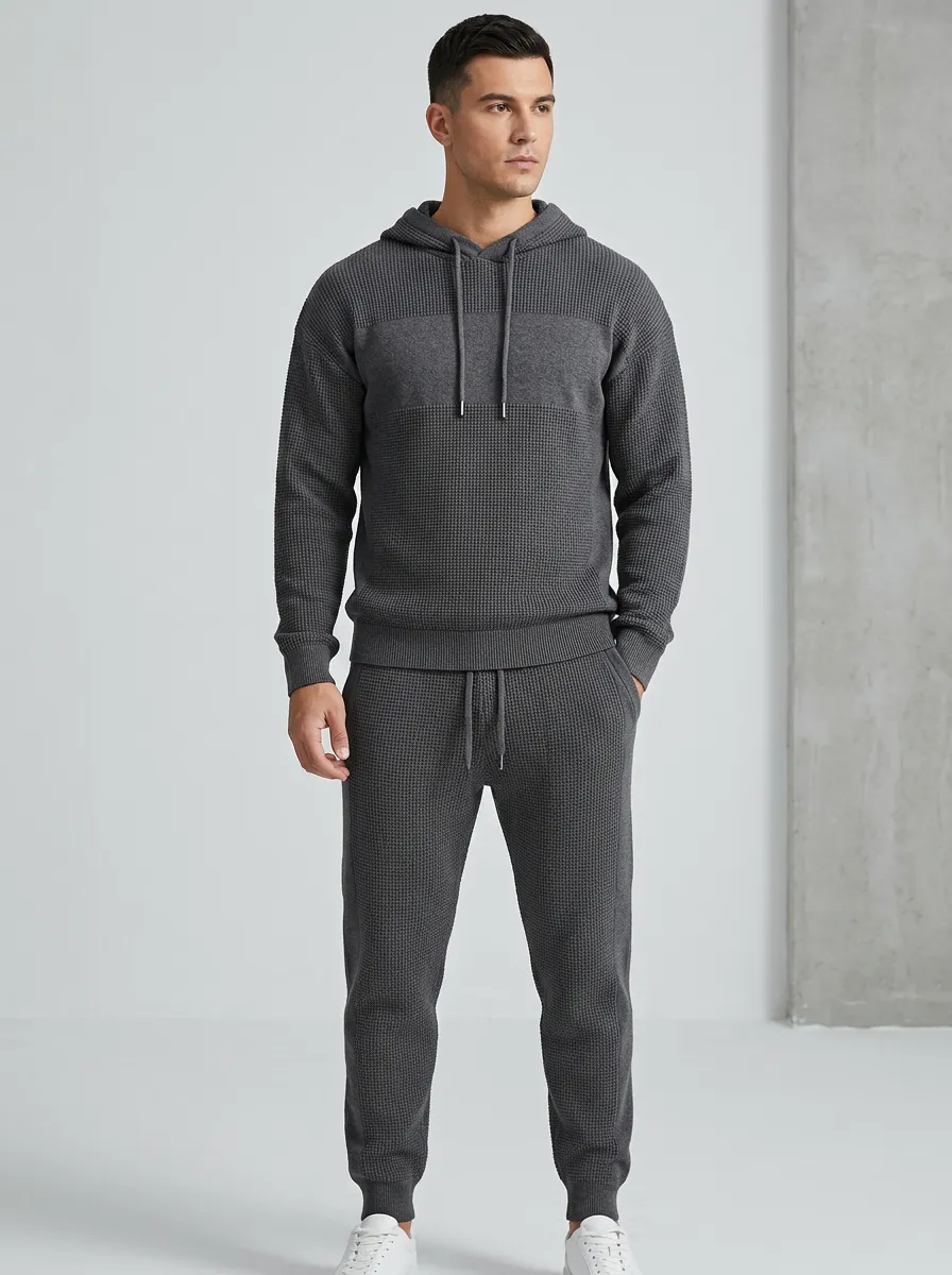 Refined Knit Men's Knit Hoodie Jogger Set
