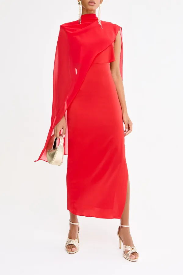 Red Solid Color Shawl