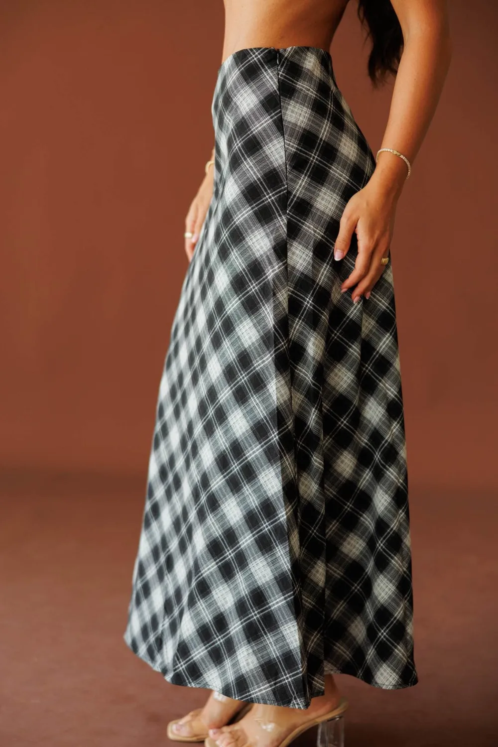 Plaid Midi Skirt