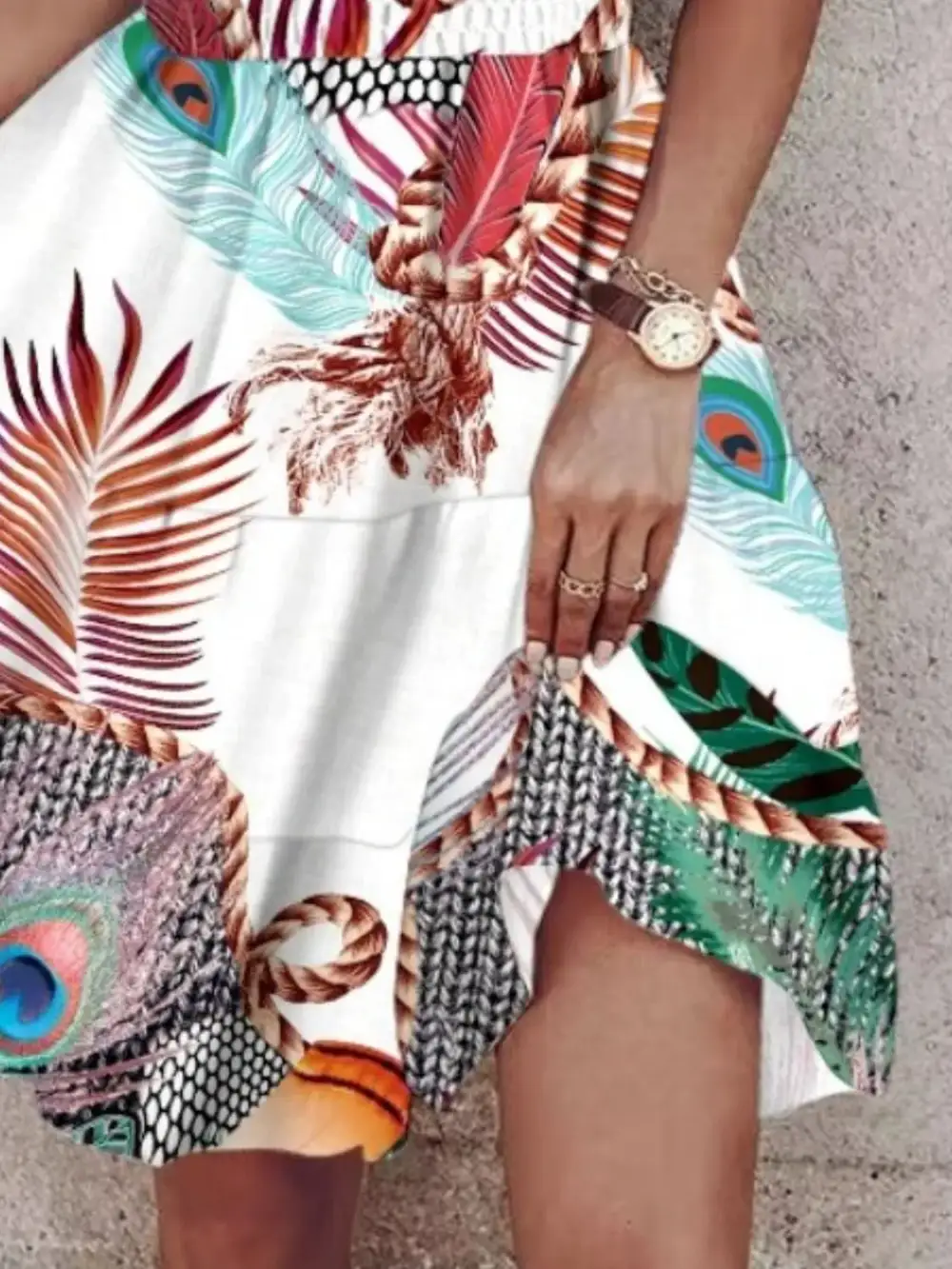 Halter Neck Printed Mini Dress