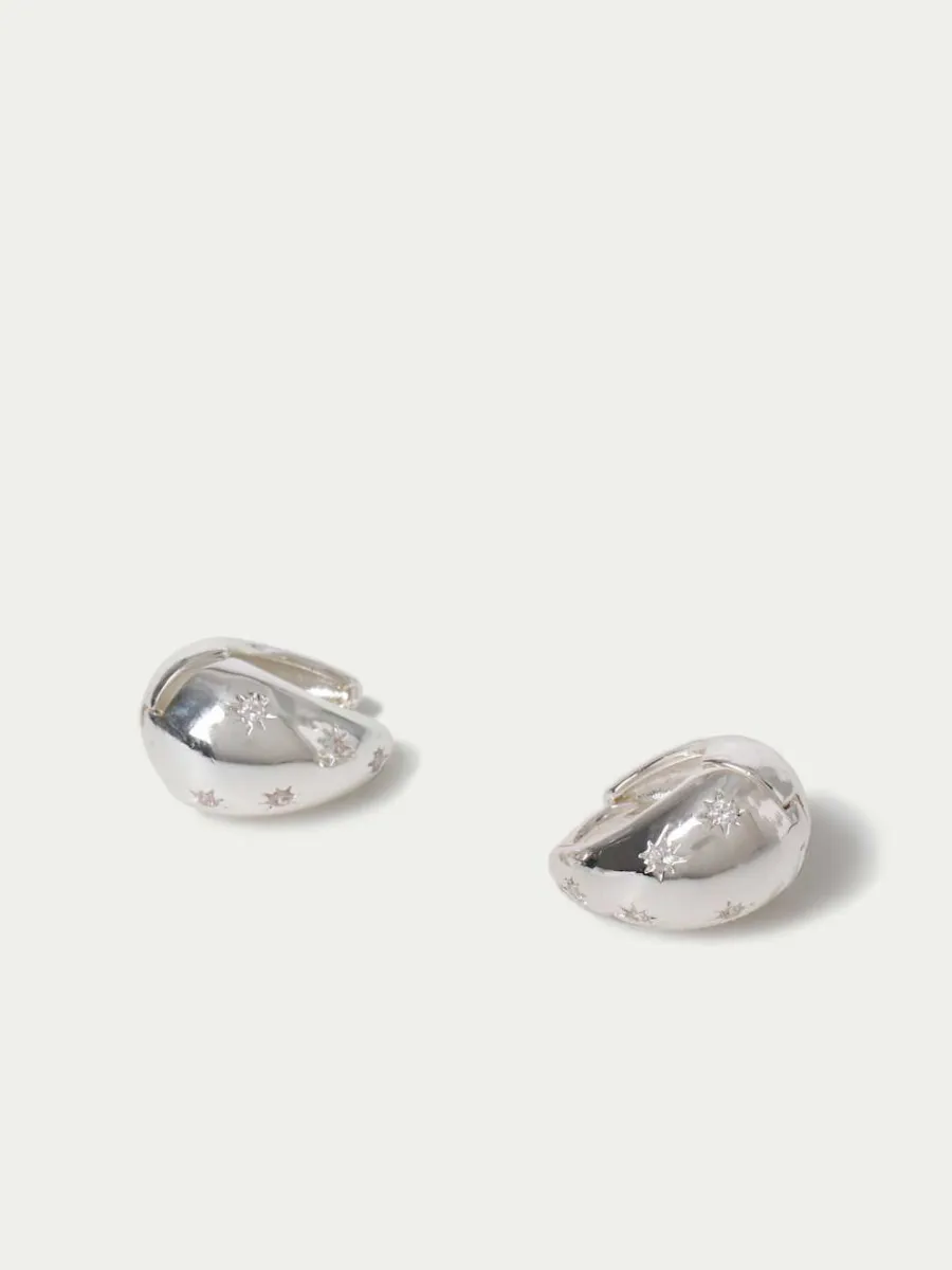 Star Teardrop Hoop Earrings