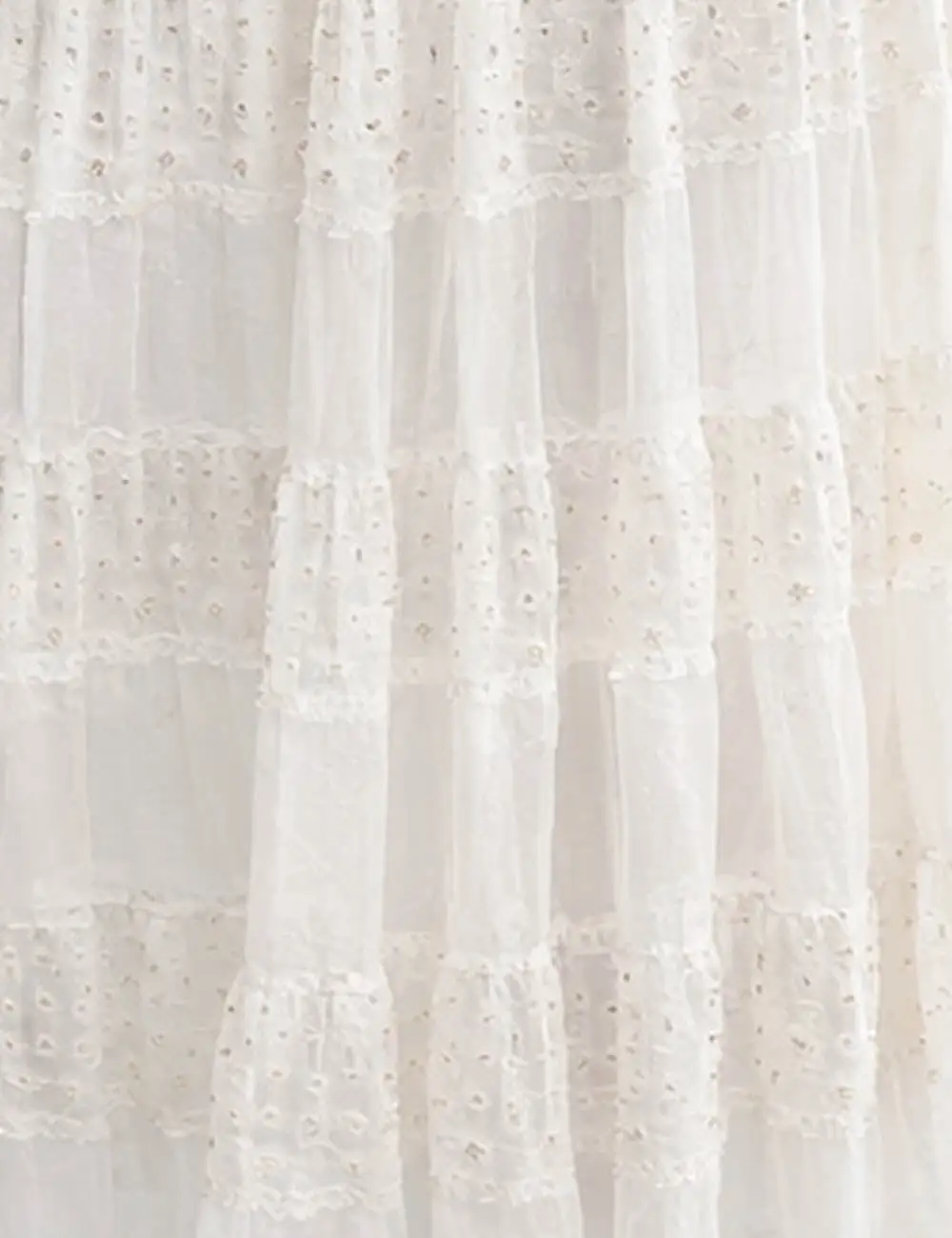Elastic Waist Sequin Tiered Hem Mesh Maxi Skirt