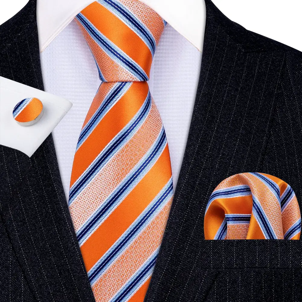 Woven Striped Silk Necktie Set