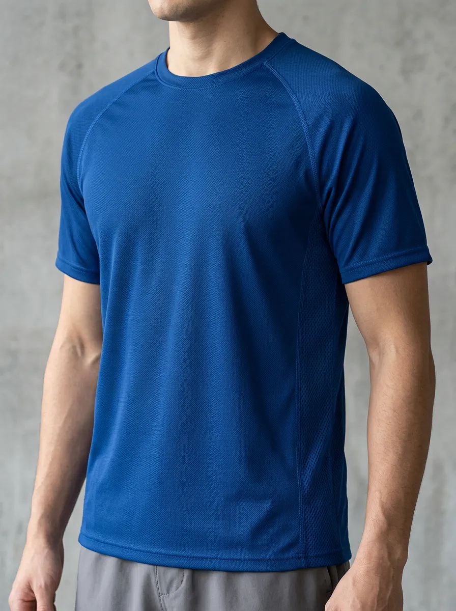 Men's Athletic Sports Performance Mesh Printed T-Shirt