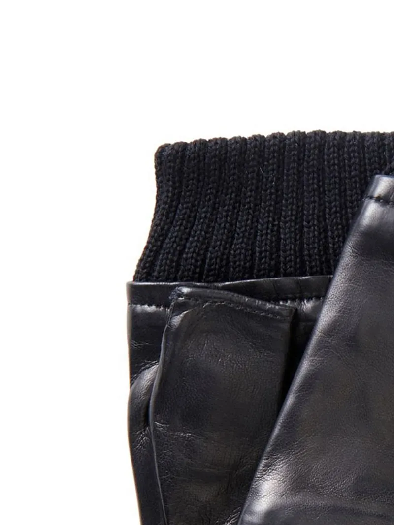 Pure Cotton Leather Gloves Without Fingers