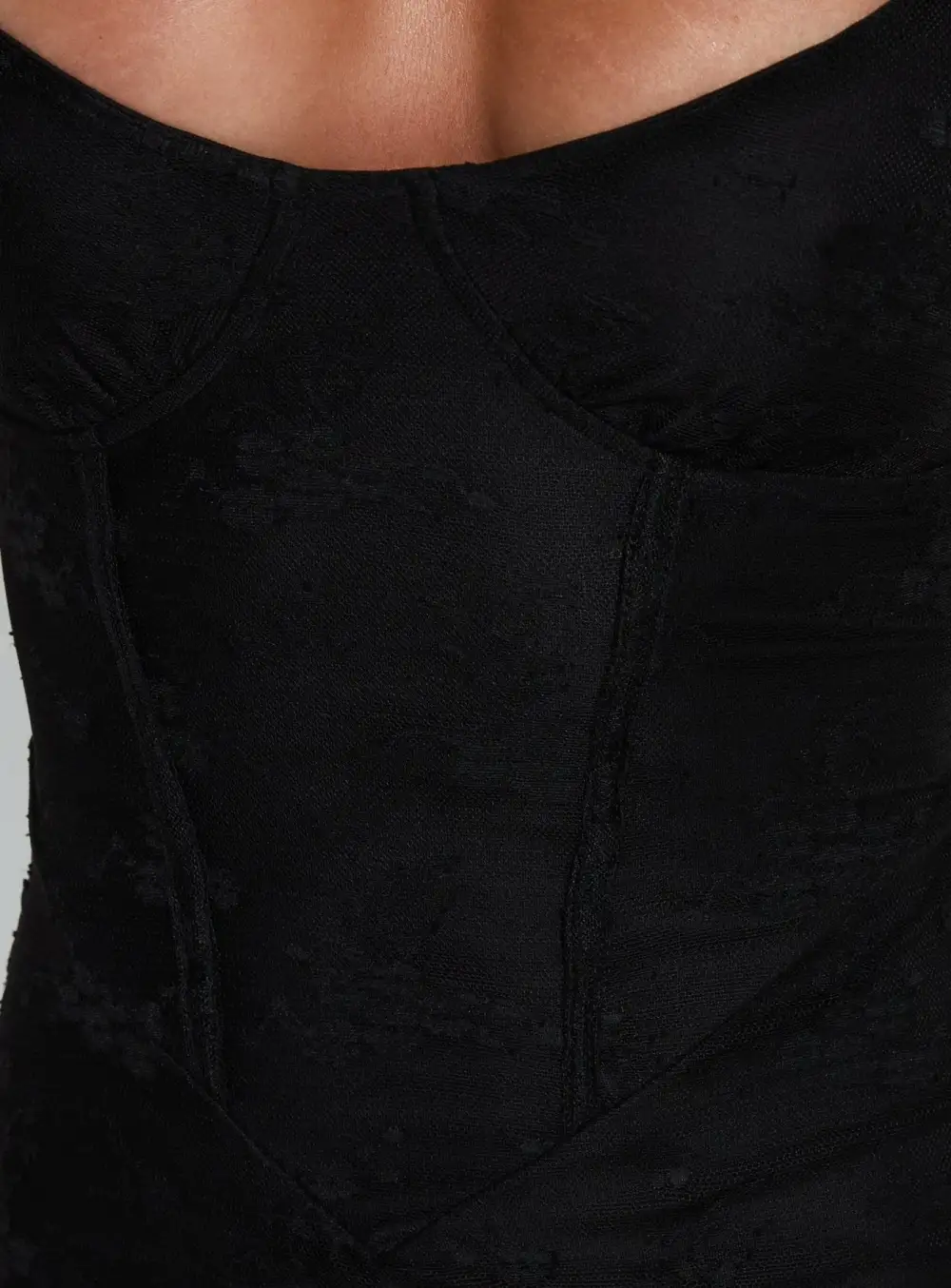 Minimal Detail Lace Detail Maxi Dress