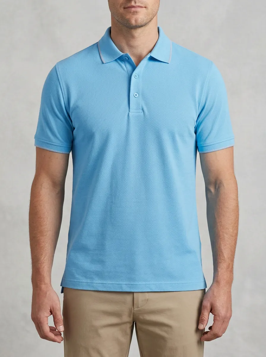 Tipped-Trim Golf Polo Shirt