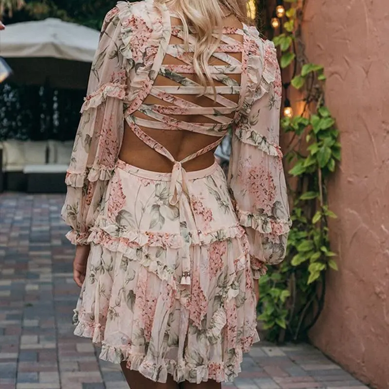 Cross Backless Sexy Chic Mini Dress