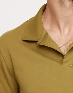 Men's Citrine Forest Green Meditation Soft Cotton Polo Shirt