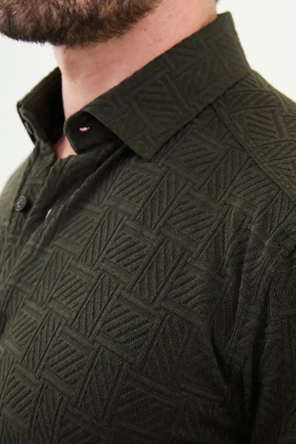 Refined Hidden Button Slim Cotton Shirt