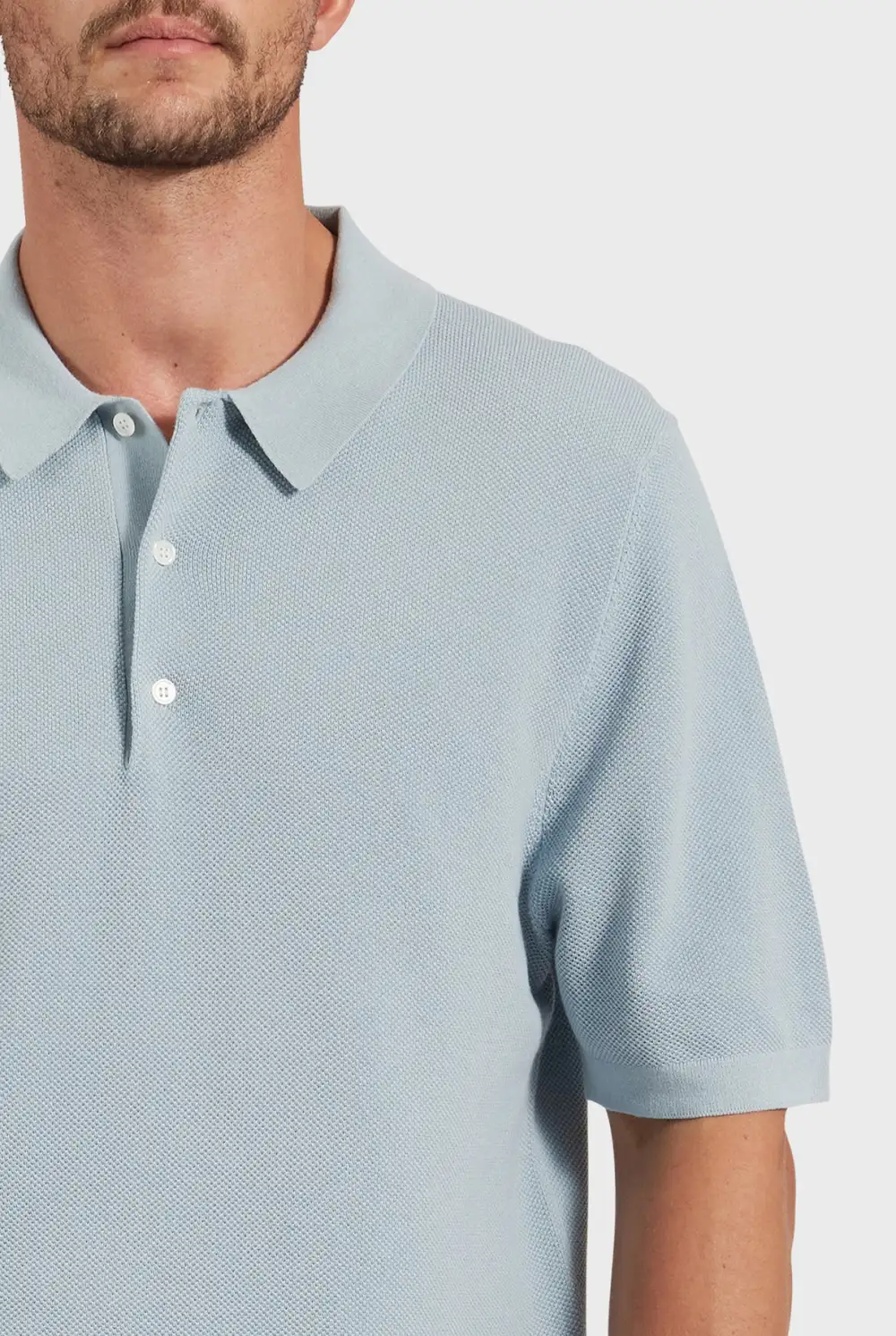 Polo Neck Textured Tee