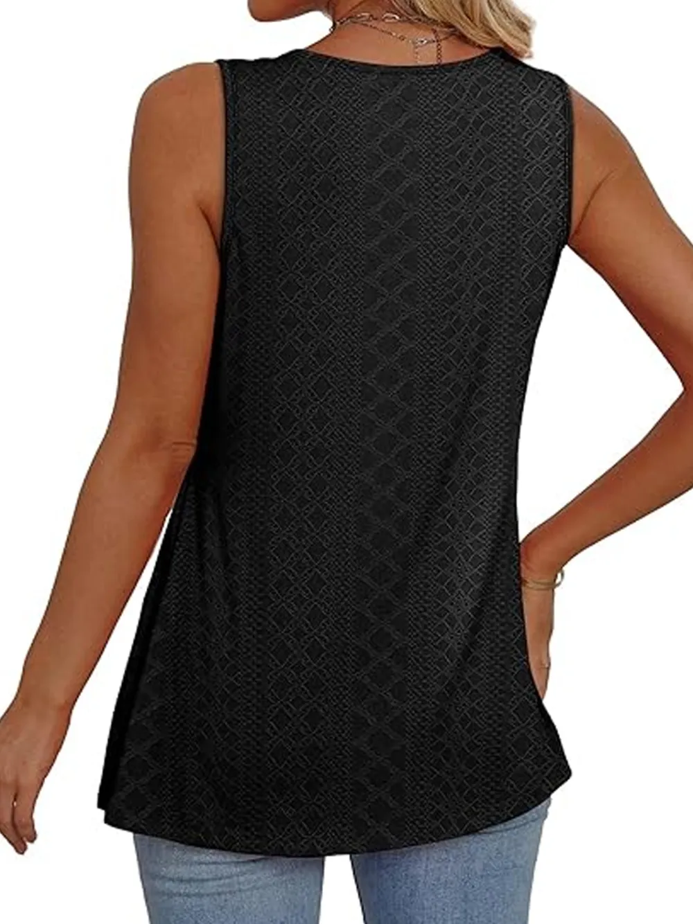 Womens Tank Tops 2025 Flowy Peplum Tops For Women Dressy Sleeveless V Neck Babydoll Tank Tops