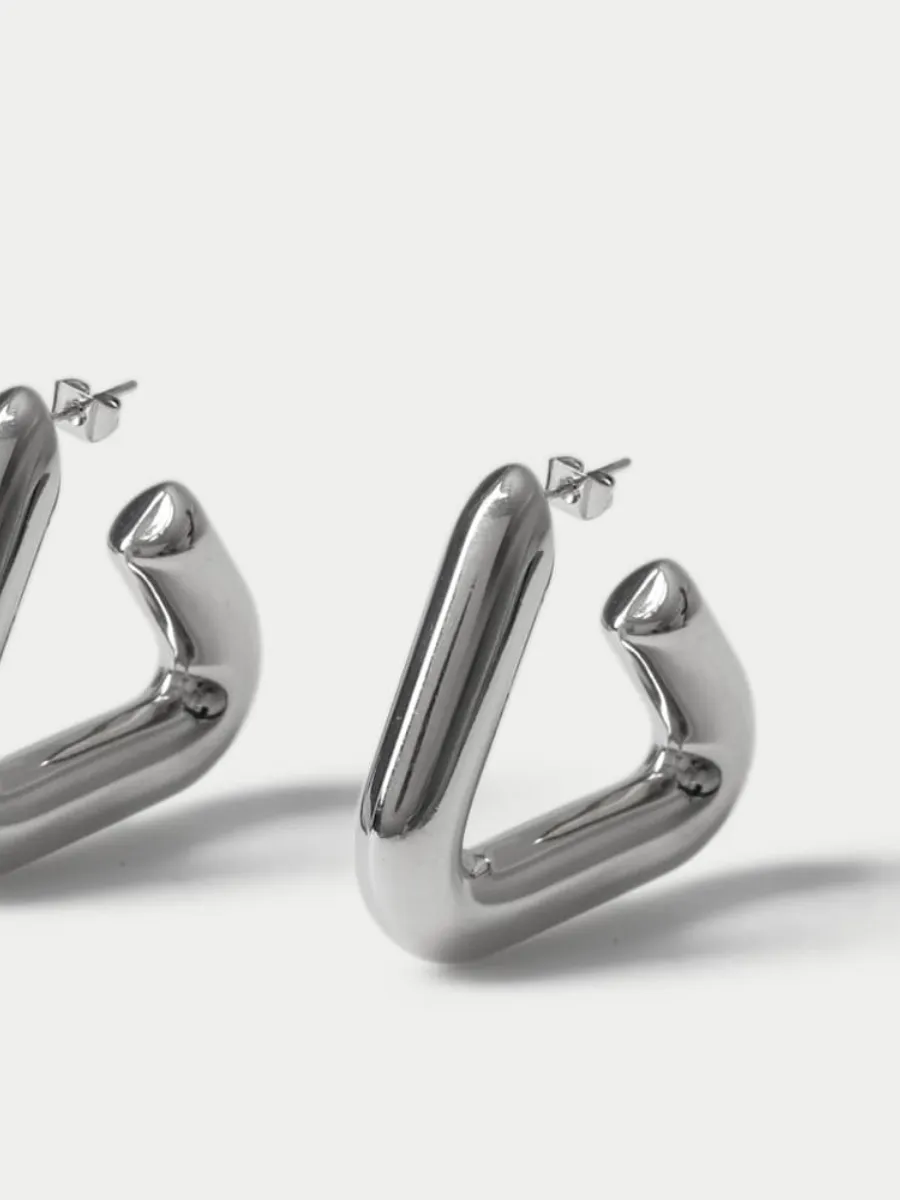 Triangle-Shaped Hoop Earrings