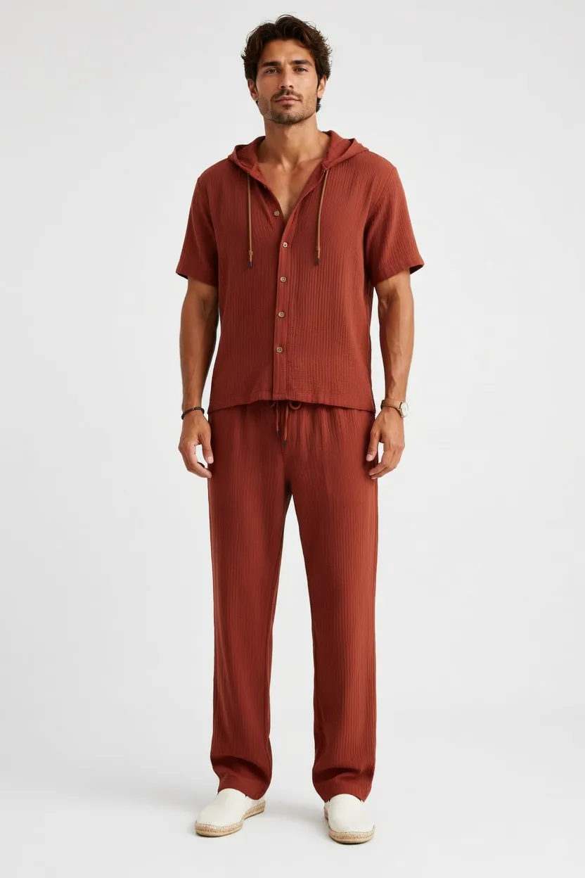 Men's Fashion Linen Two-Piece Set