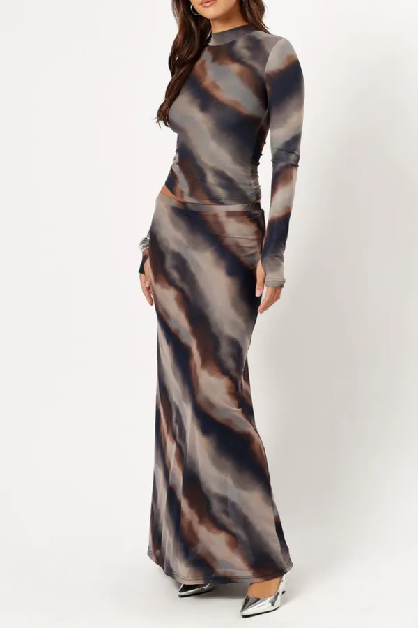 DUSK PRINT MAXI SKIRT