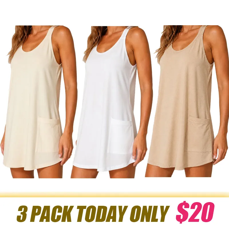 🔥Women's Casual Tank Dress with Built-in Shorts & Pockets