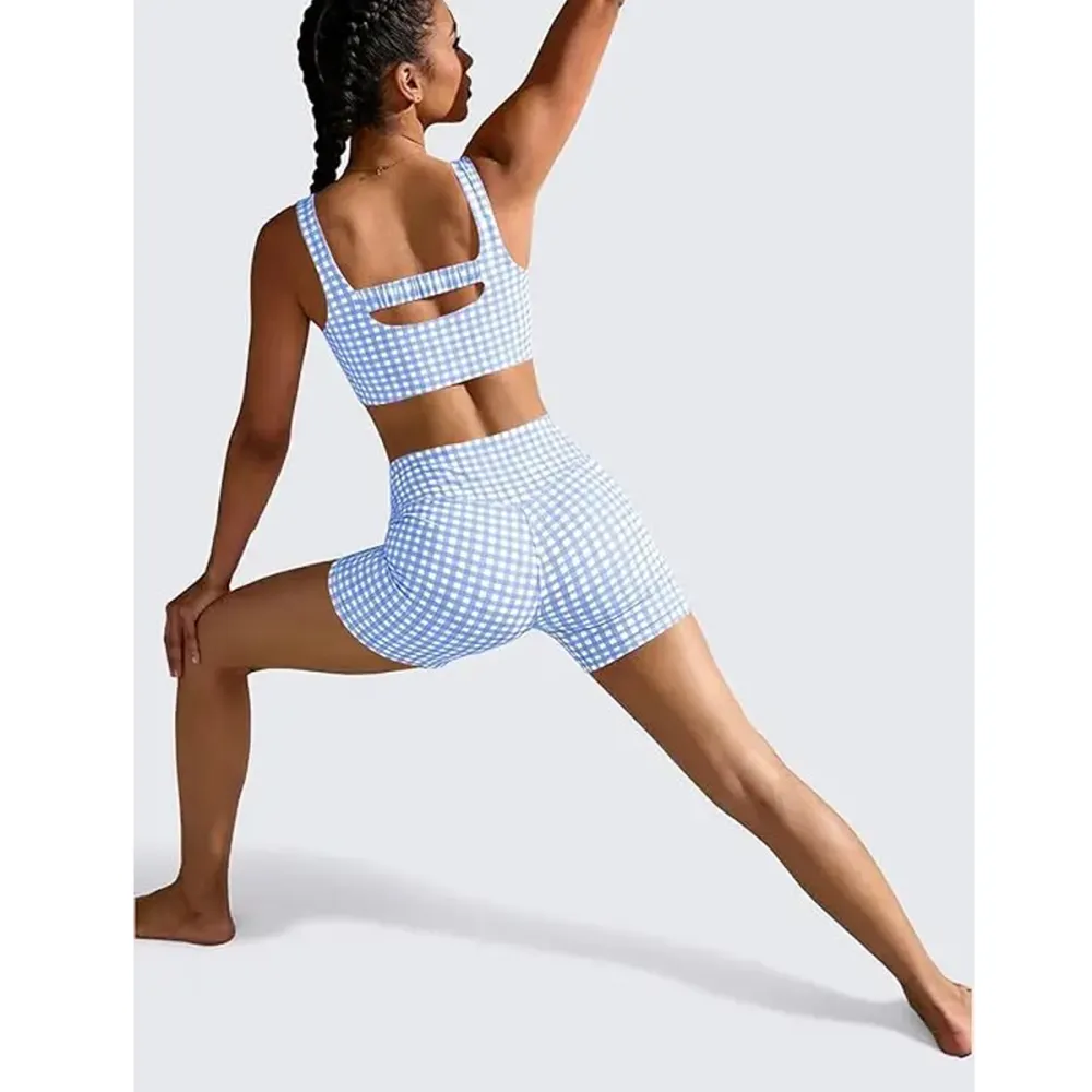 Women's Plaid Two-Piece Athleisure Set