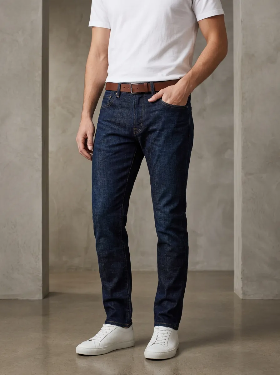 Men's Zip Fly Denim Slim Fit Jeans