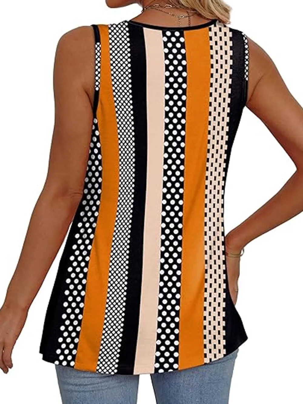 Womens Tank Tops 2025 Flowy Peplum Tops For Women Dressy Sleeveless V Neck Babydoll Tank Tops