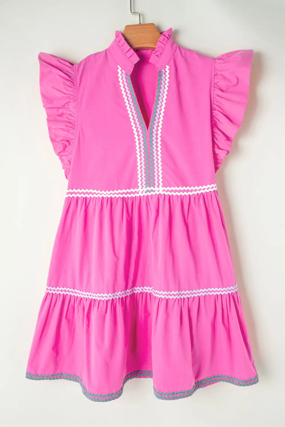 Wearable Tiered Tie Detail V-Neck Mini Dress