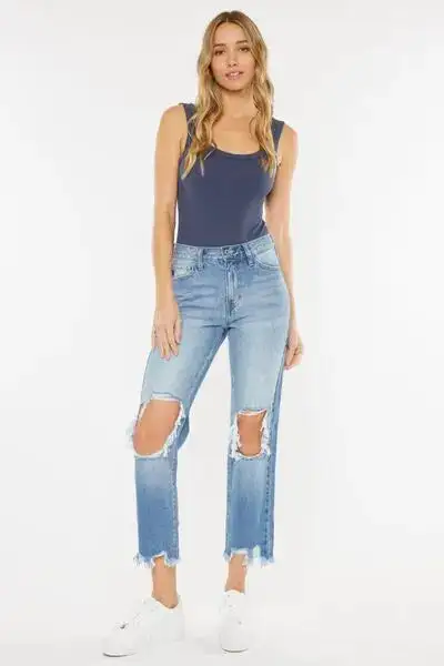 Natural Drape Ruched Denim Jeans