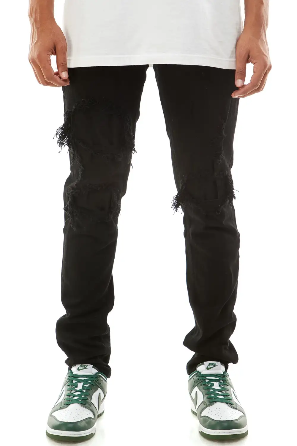 Men's Streetwear Skinny Patchwork Stretch Jeans