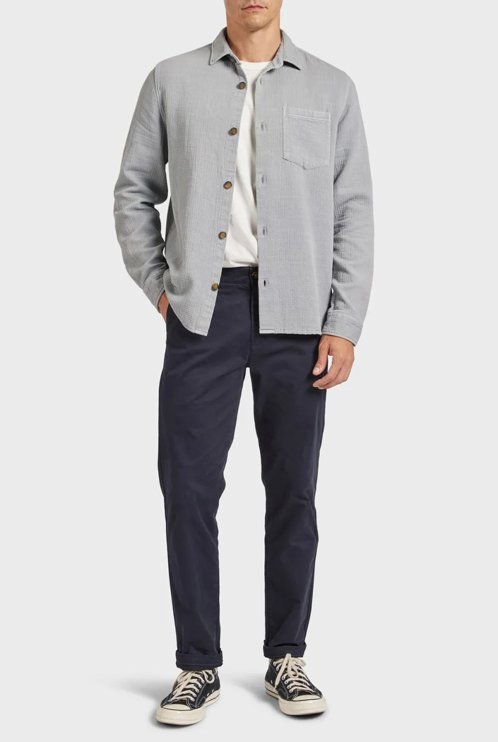 Textured Single Chest Pocket Shirt