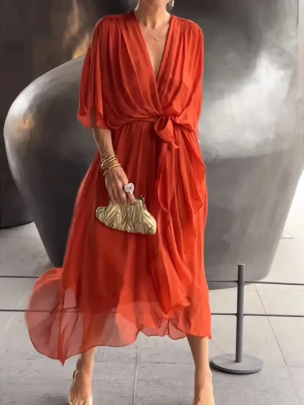 Easy Fit Midi Clean Line Dress