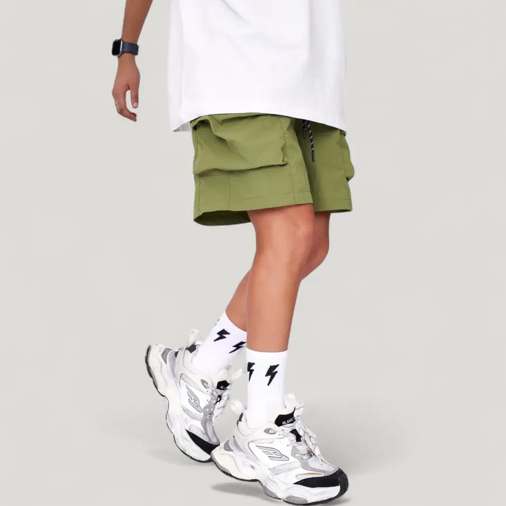 Drawstring Elastic-Waist Pocketed Men's Athletic Shorts