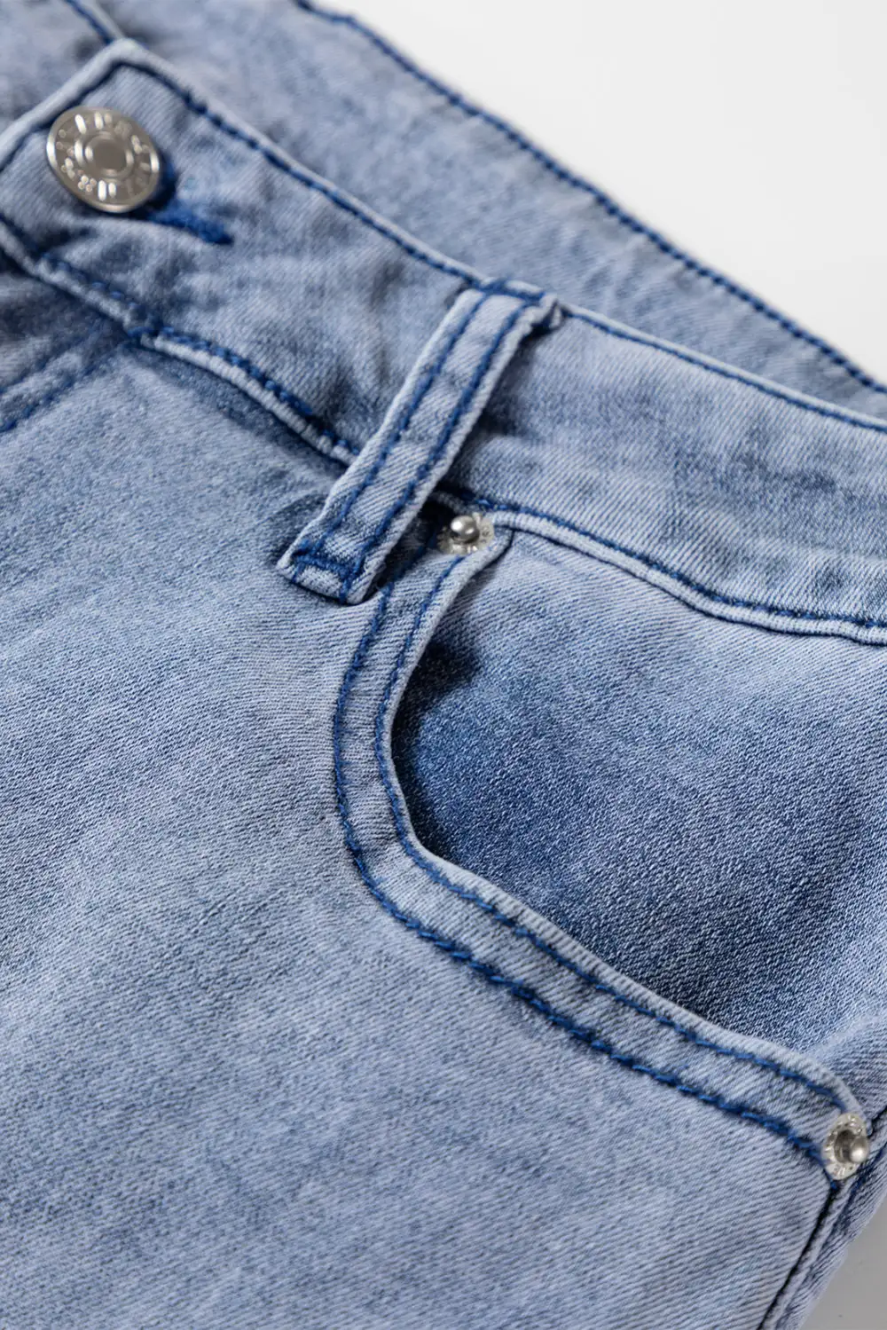 High Waist Button Zip Fly Bell Jeans