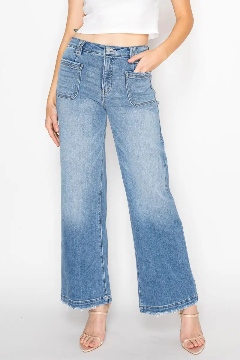 Weekend High Rise Wide Leg Stretch Denim Jeans