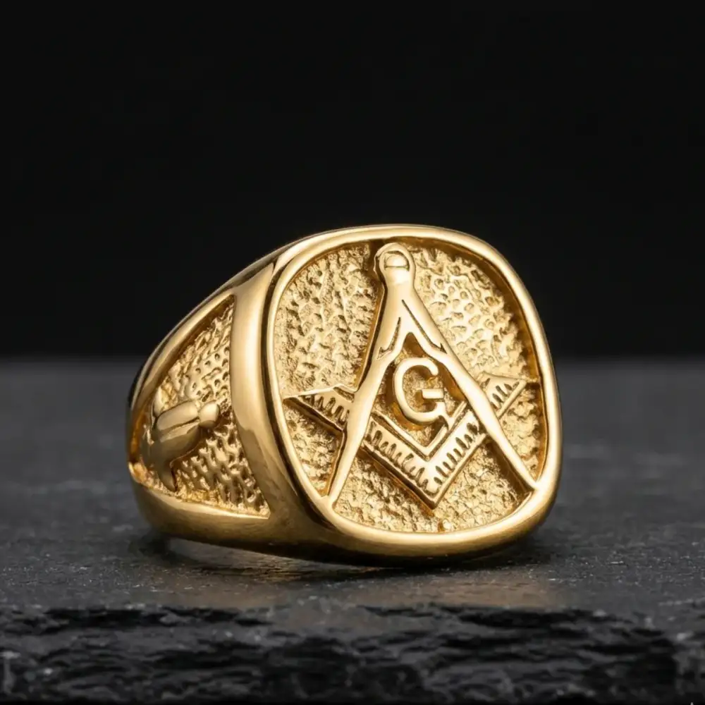 Men's Freemason Signet Ring