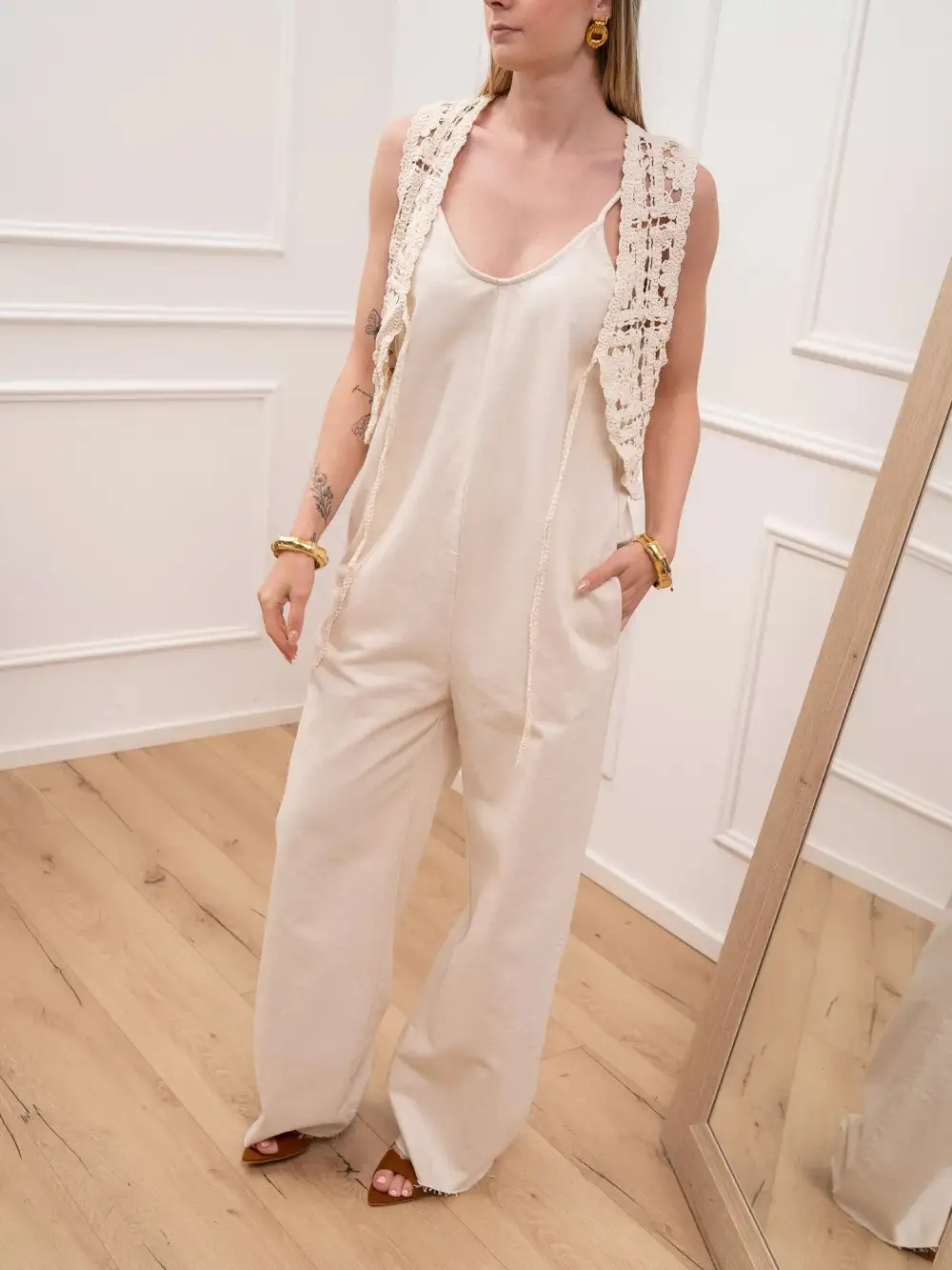 V Neck Strappy Jumpsuit