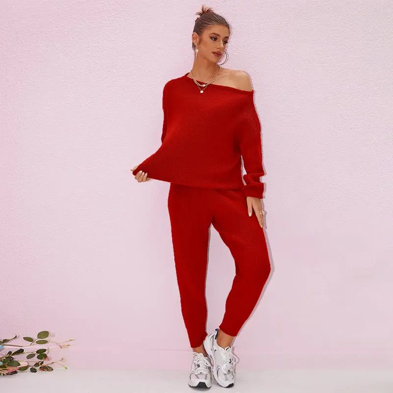 Women's Knit Set Oversized Sweater & Lounge Pants Matching Sets