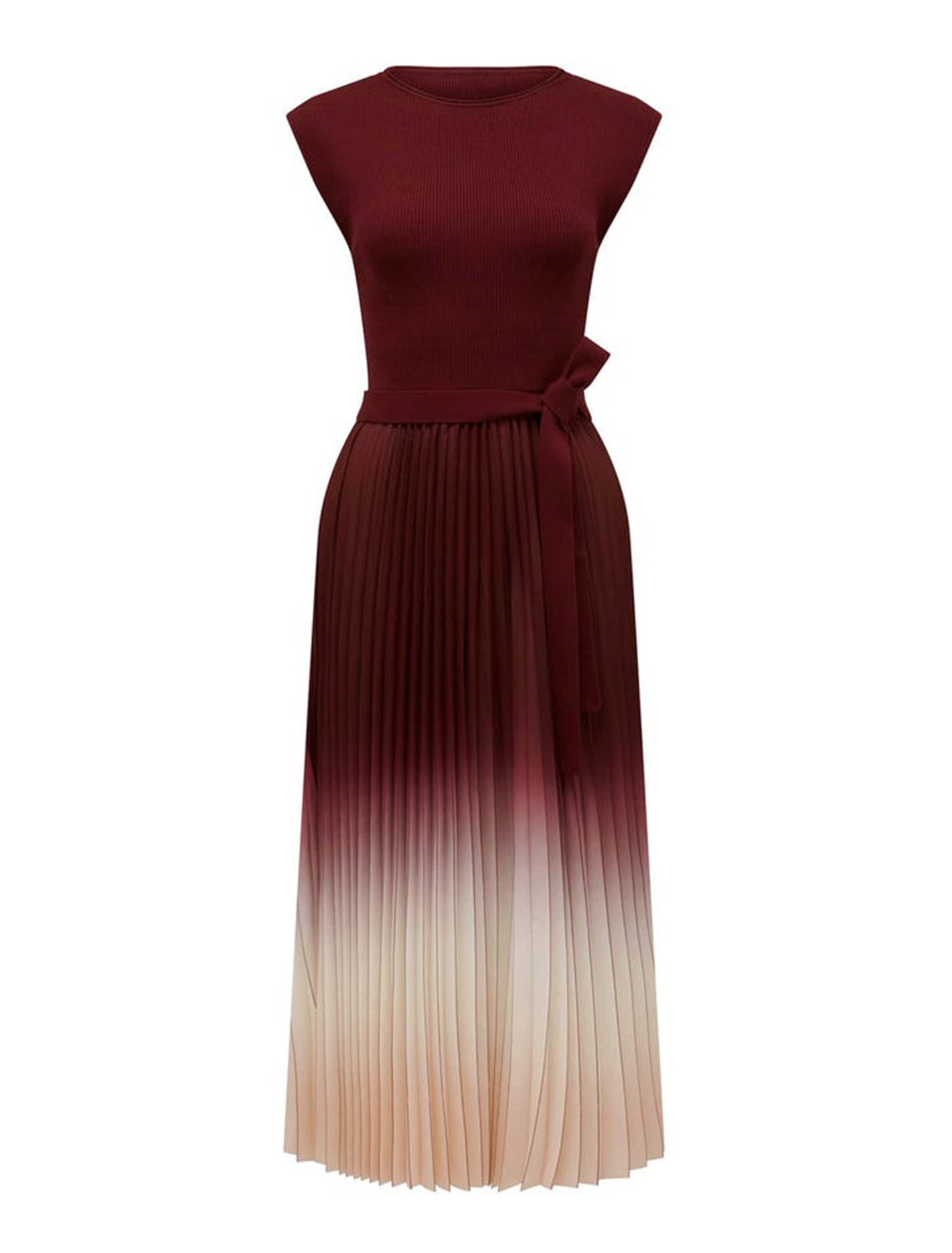 Ombre Pleated Midi Dress
