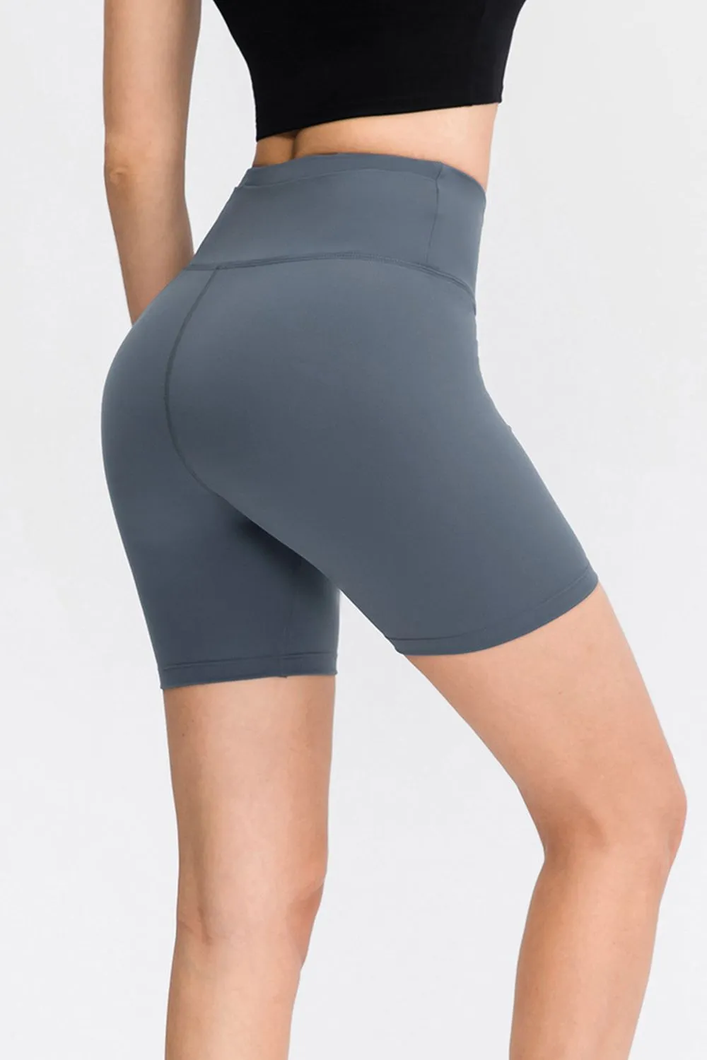 Stretch Wide Waistband Sports Shorts