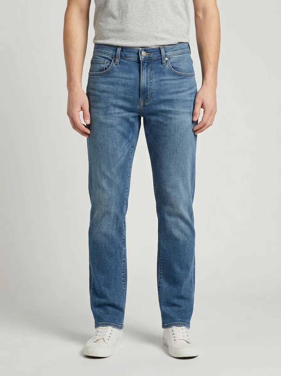 Classic Straight Leg Stretch Denim Pants