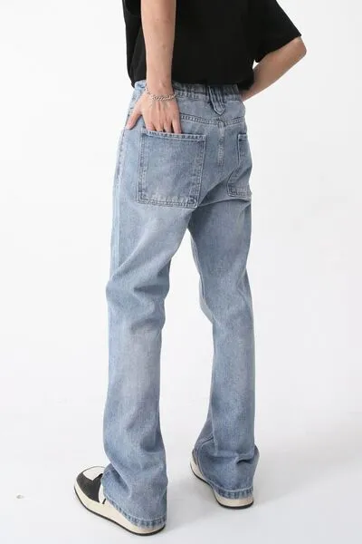 Everyday Washed Pocketed Stretch Straight Leg Jeans