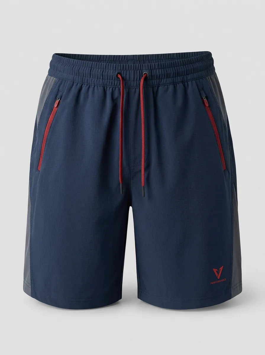 Men's Athletic Breathable Logo Printed Performance Shorts