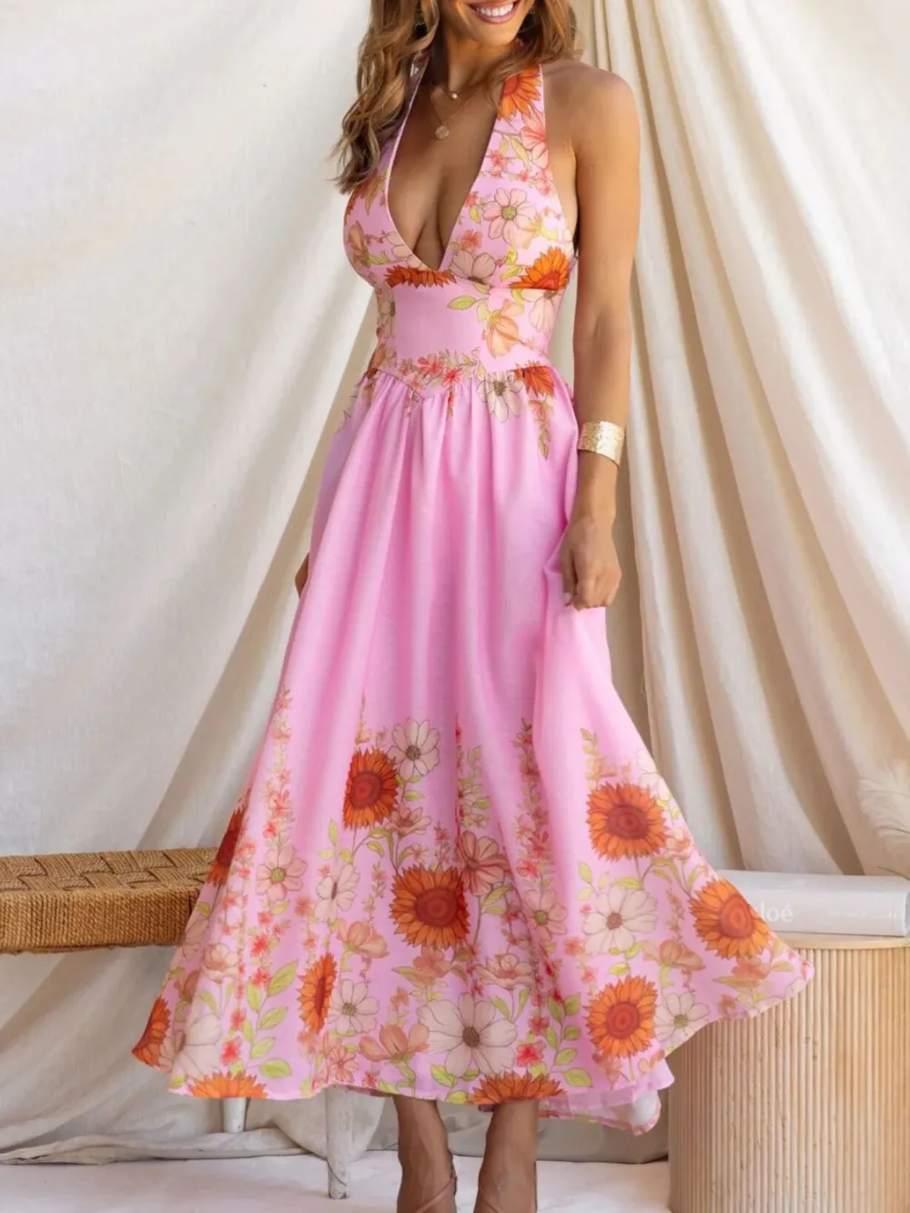 Finish Floral Printed Maxi Dress