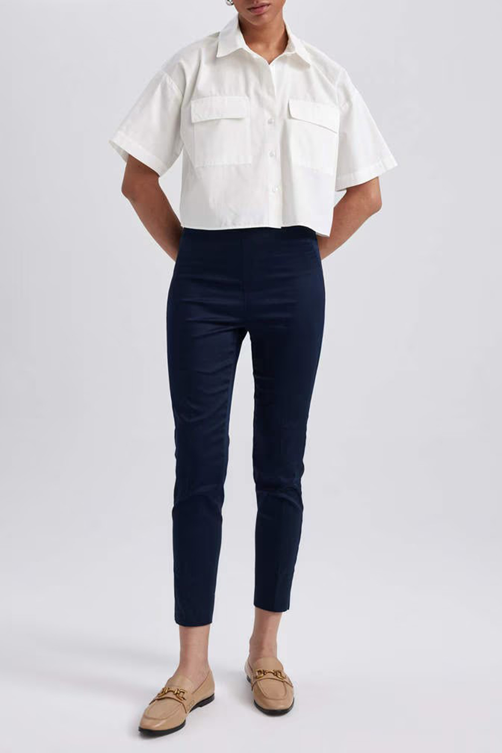 Elastic-Waist Solid Training Pants