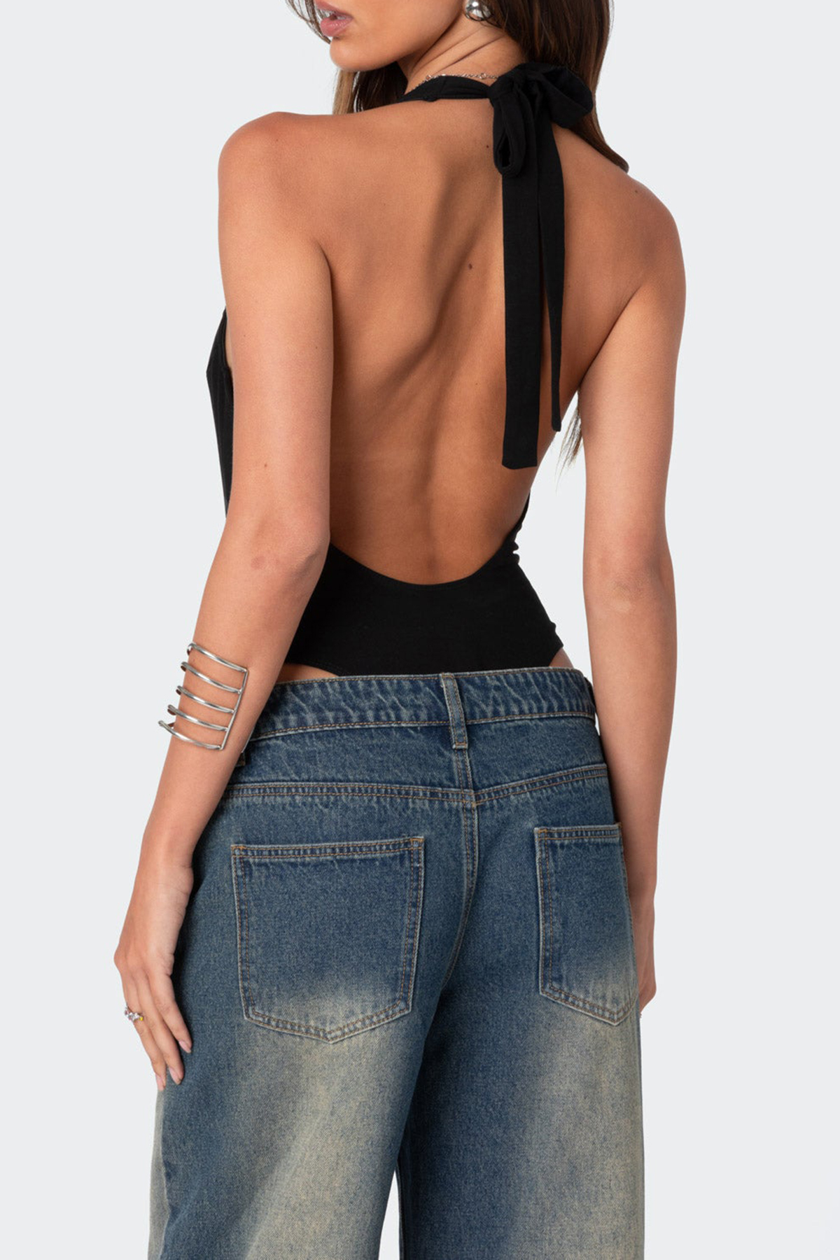 Deep V Backless Bodysuit