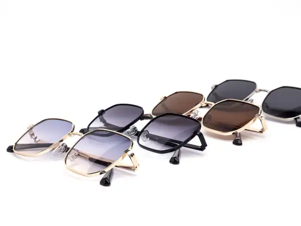 12-Pack Mixed Neutral Tones Minimalist Metal Square Sunglasses