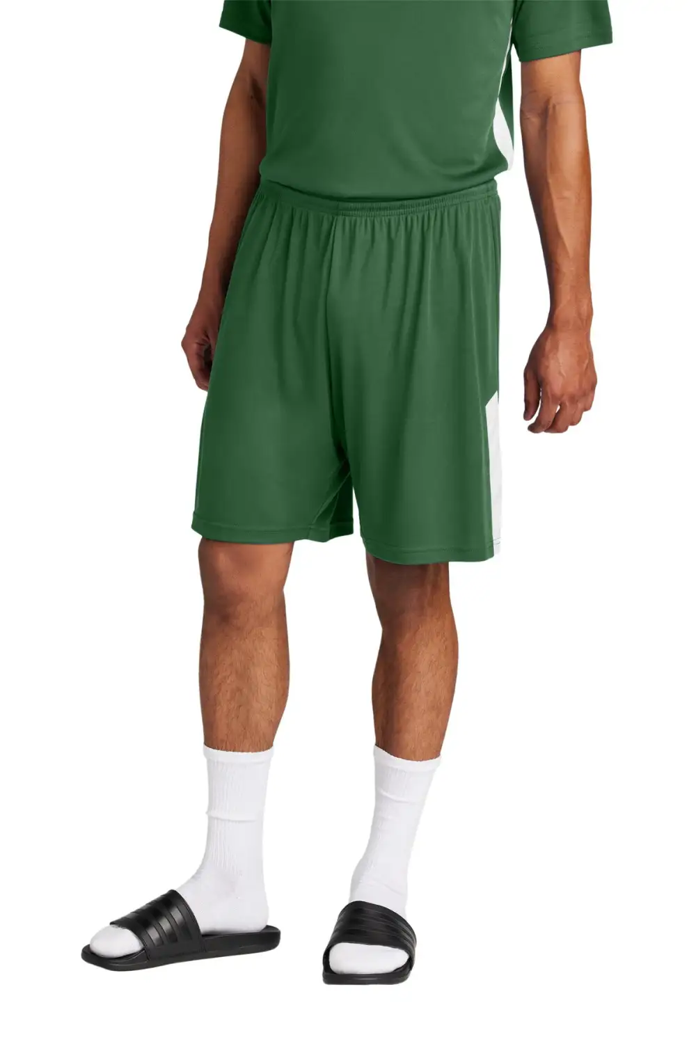 Contrast-Panel Athletic Shorts