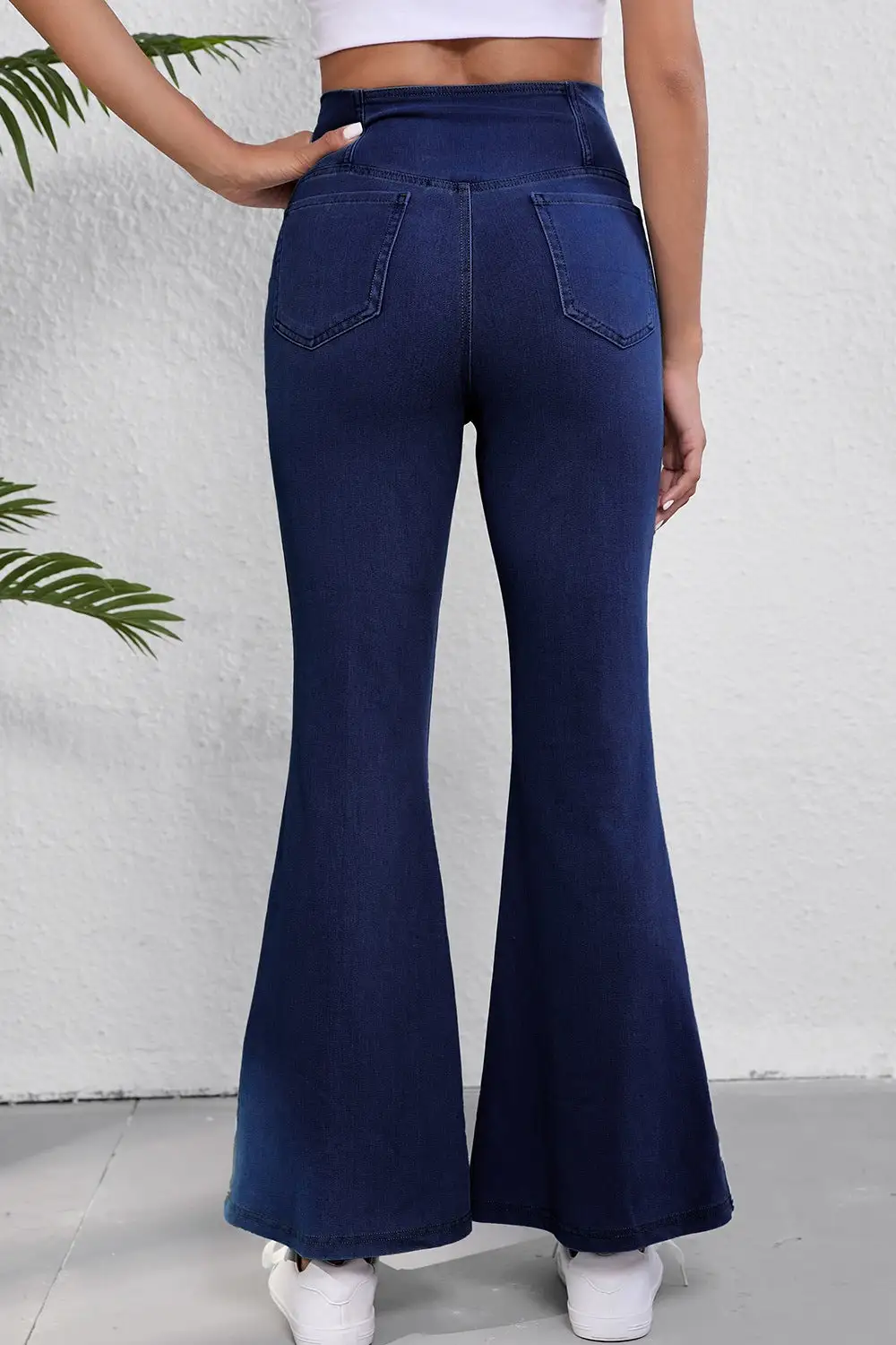 Contoured High Waist Flare Leg Denim Jeans